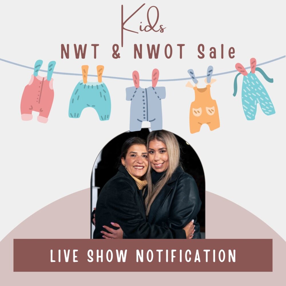 KIDS LIVE SHOW NOTIFICATION - like to be notified when KIDS clothing goes LIVE!